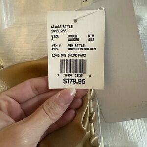 Golden Faux Shoulder dress